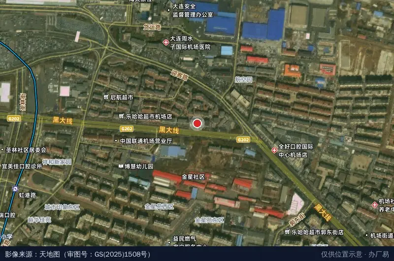 大连理工大学校友创业园卫星位置示意图