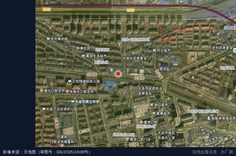 大连逅库创意产业园卫星位置示意图