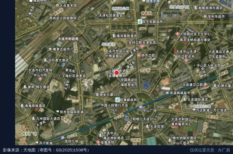 大连五八企服新经济产业园卫星位置示意图