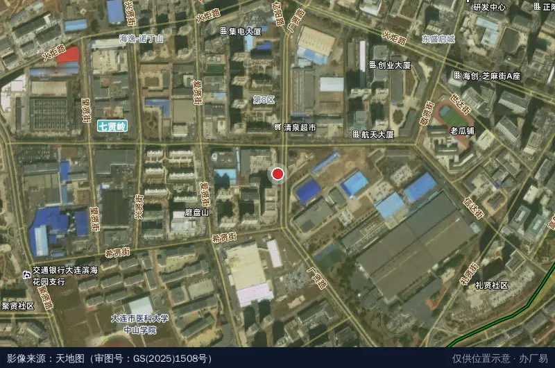 大连高新区检验检测认证产业园卫星位置示意图