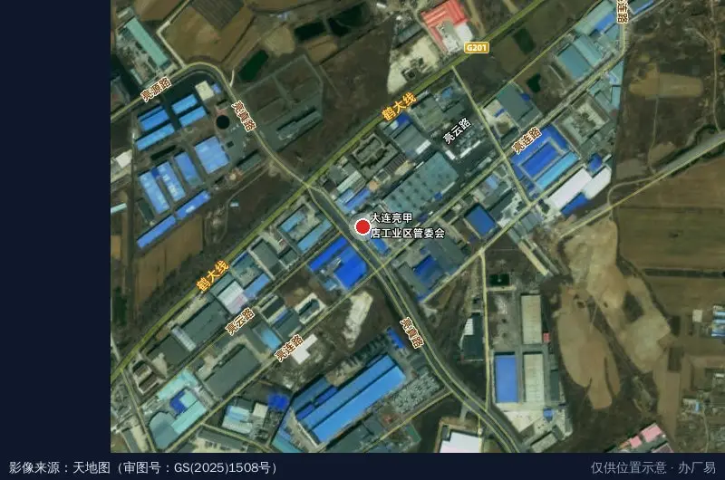 亮甲店工业区卫星位置示意图