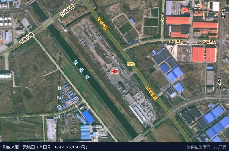 新沂市名大汽车产业园卫星位置示意图