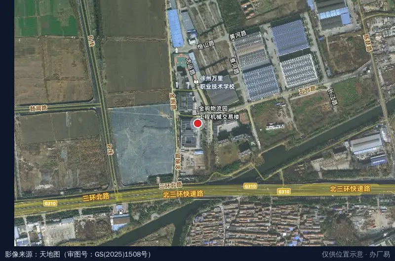 金驹物流园卫星位置示意图