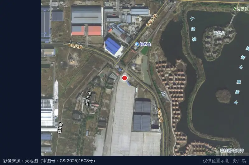 韩桥铁路物流园卫星位置示意图