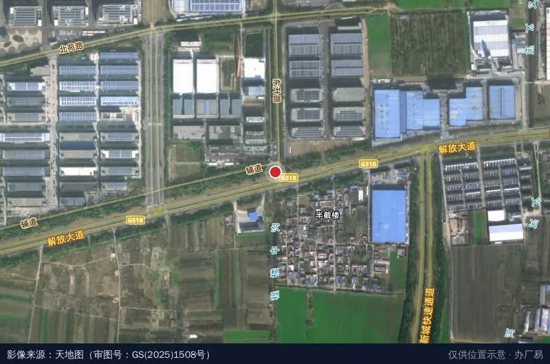 中国丰县高新技术产业园卫星位置示意图