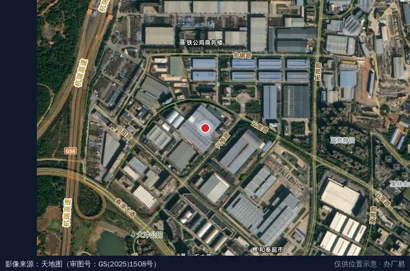 云南恺润钢材加工园区卫星位置示意图
