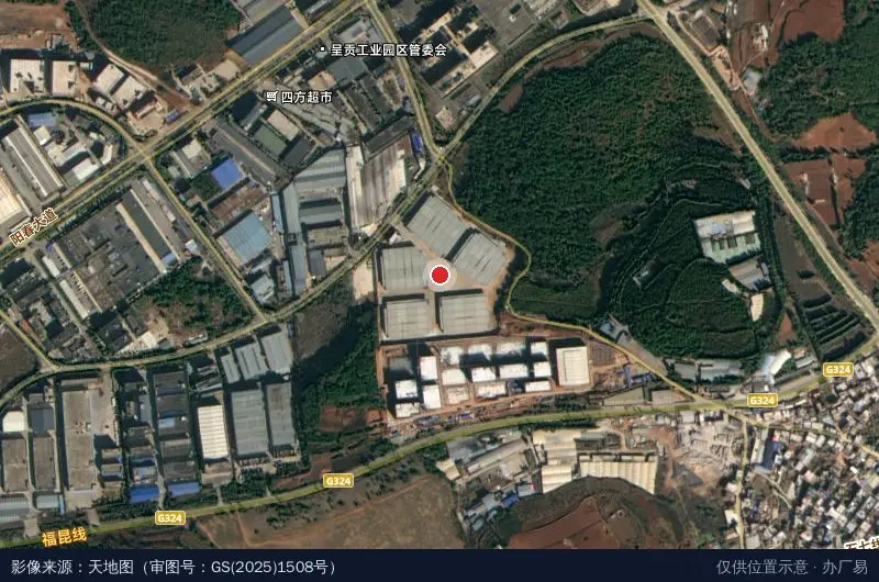 固豪七甸仓储园区卫星位置示意图