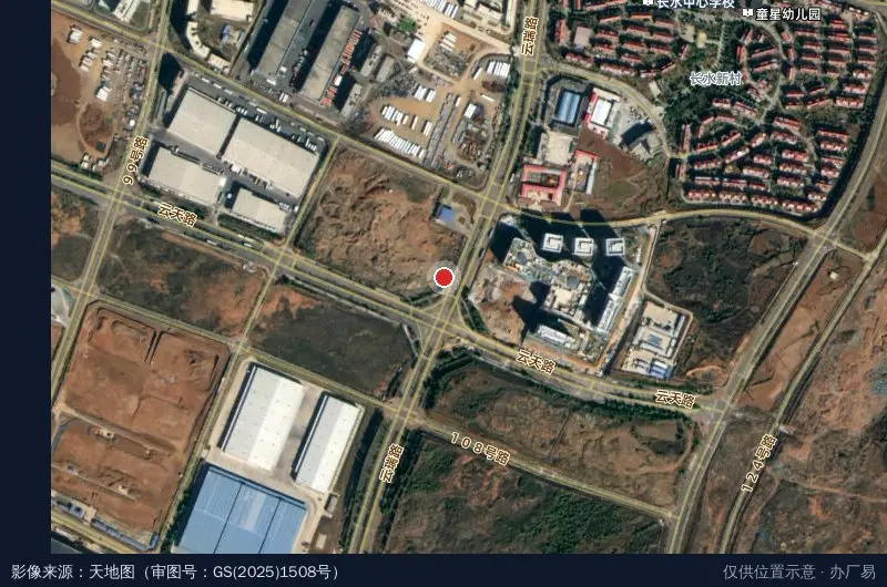 临空产业园引摊入市示范街区卫星位置示意图