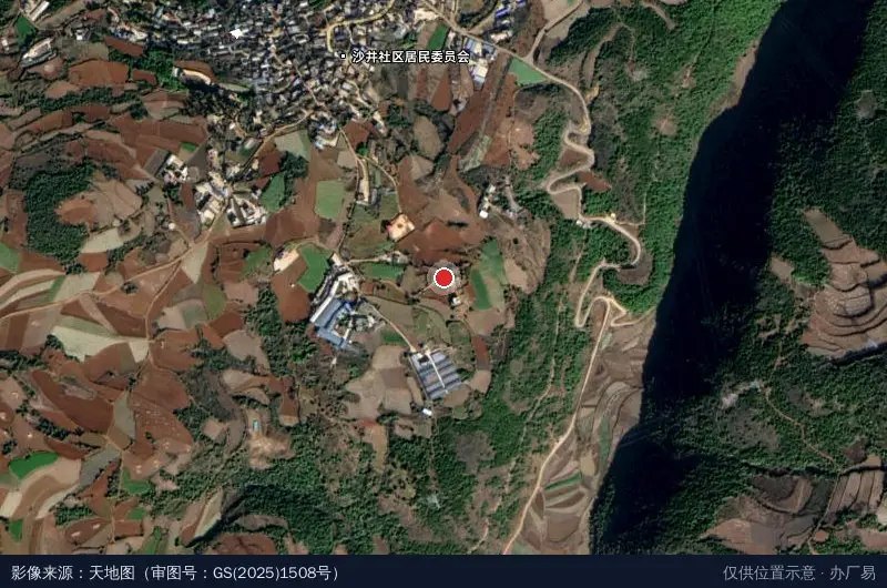 昆明空港经济区峻岭苗木卫星位置示意图