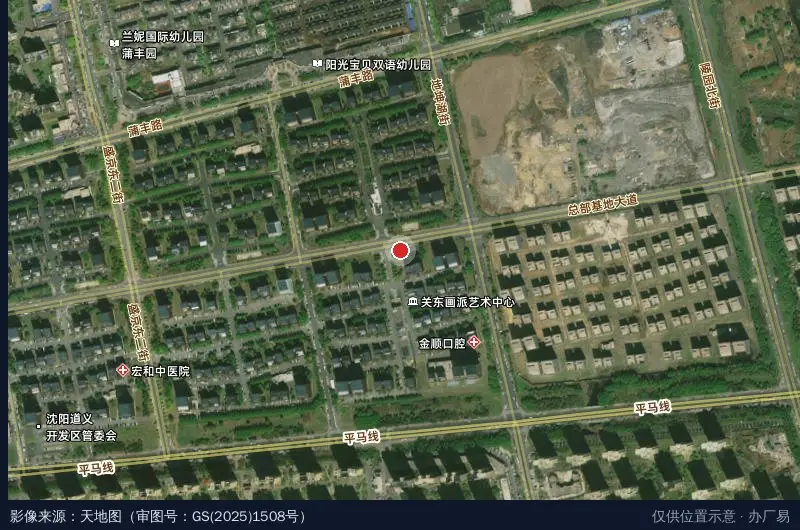 东北总部基地卫星位置示意图