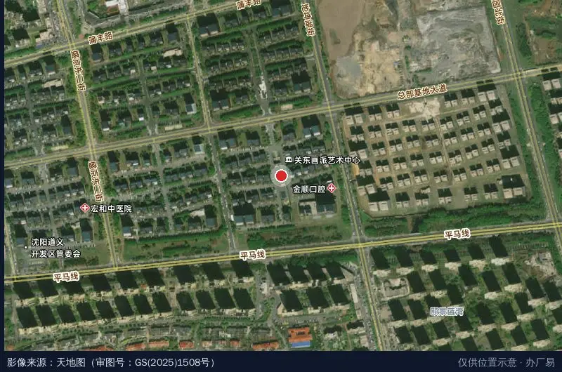 东北总部基地西6区卫星位置示意图