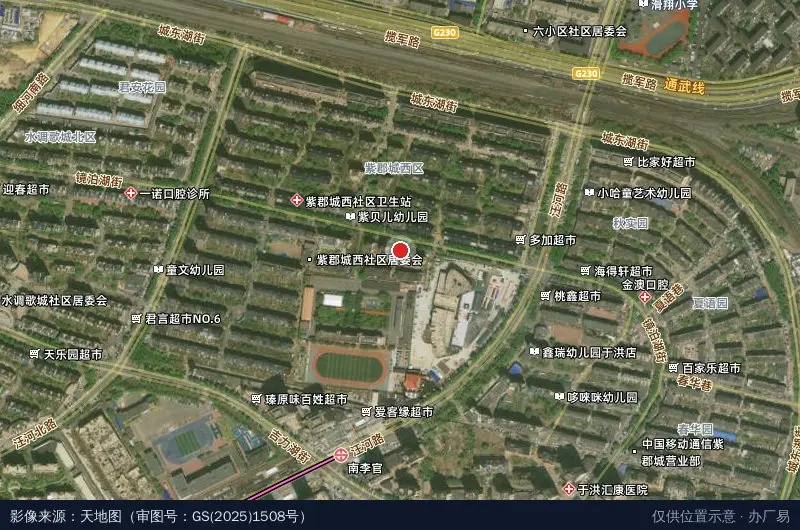 富贵园园区卫星位置示意图