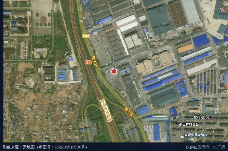 喜能张士物流园站卫星位置示意图