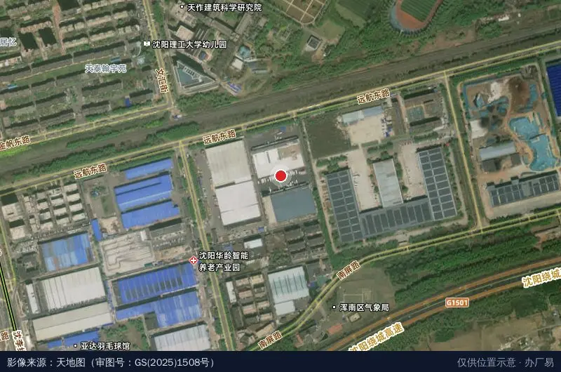 万纬沈阳浑南冷链物流园卫星位置示意图