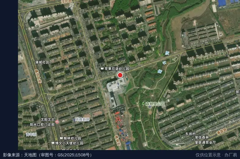 辽宁沈阳青年跨境电商产业园卫星位置示意图