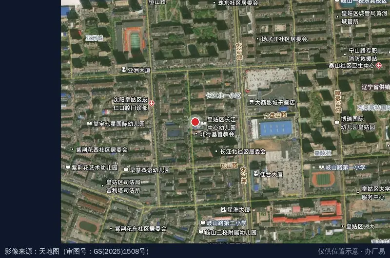 沈阳市数字文化产业园卫星位置示意图