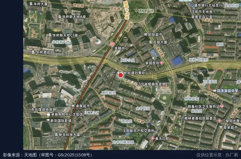 沈阳星青年文化产业园卫星位置示意图