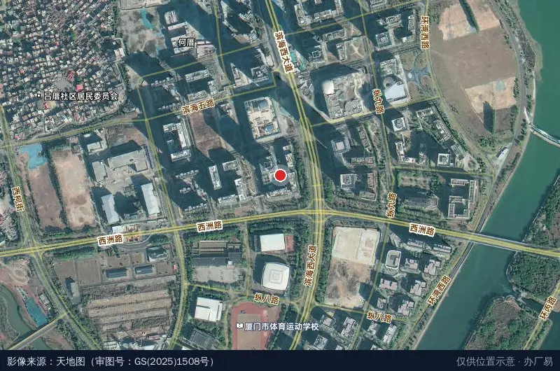 厦门科学城Ι号孵化器卫星位置示意图