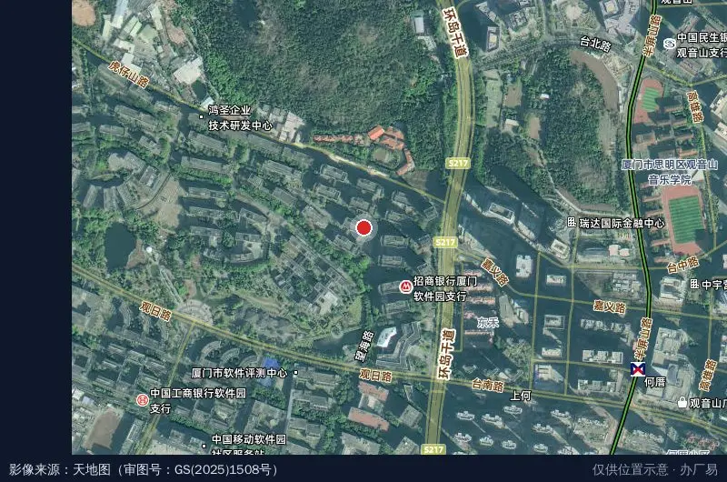 厦门市软件园2期卫星位置示意图