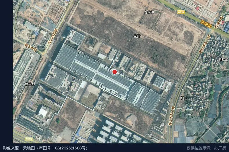 厦门时代新能源电池产业基地(建设中)卫星位置示意图