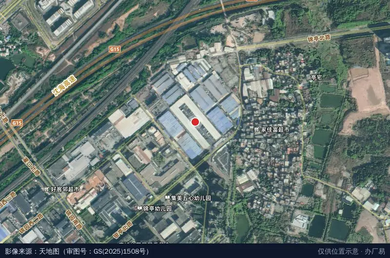 鹭优速物流园卫星位置示意图