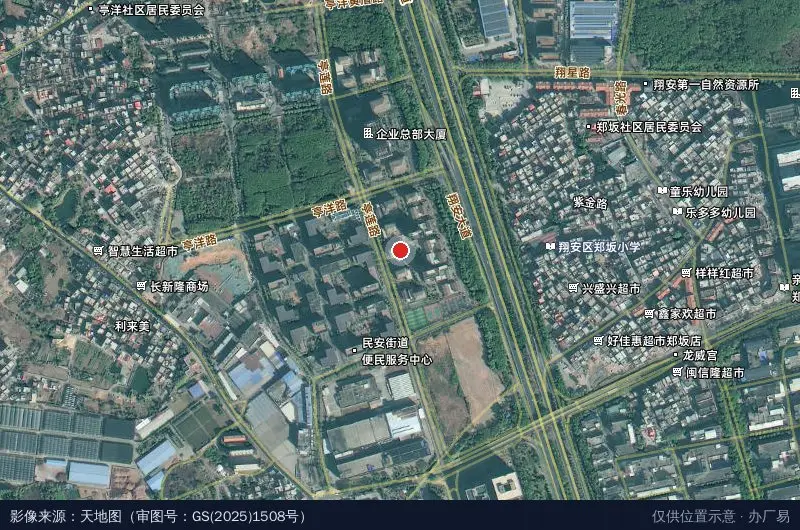 翔安数字经济产业园卫星位置示意图
