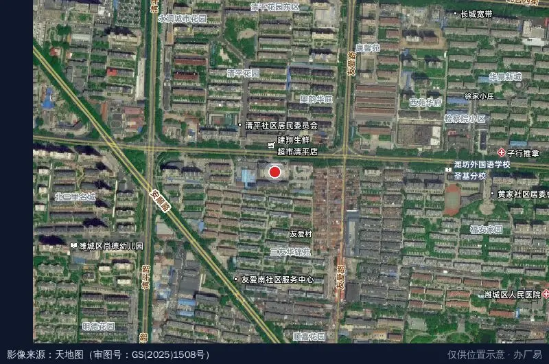 潍城人力资源服务产业园卫星位置示意图
