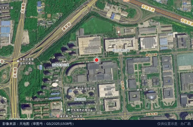 歌尔电声园2期卫星位置示意图