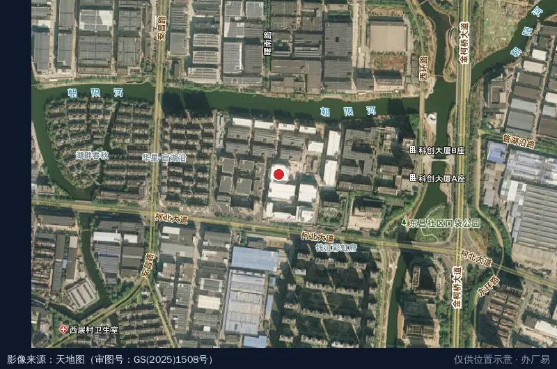 绍兴市优创科技产业园卫星位置示意图