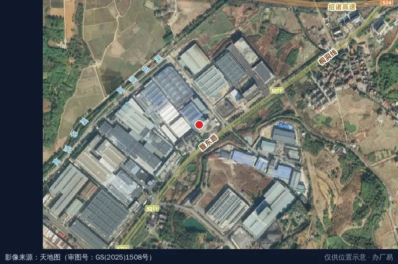 臻享高定建材产业园卫星位置示意图