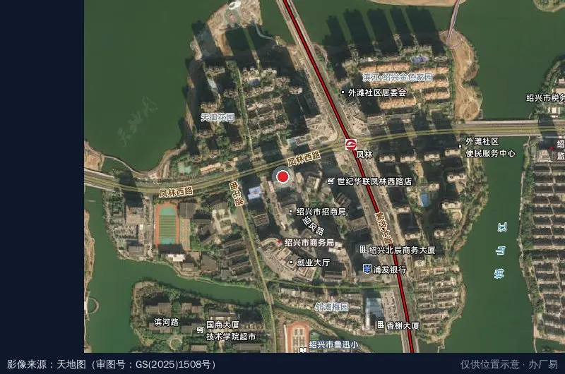 灵芝街道电商产业园卫星位置示意图