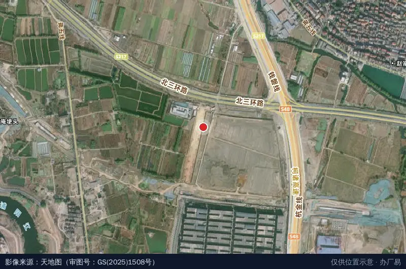中铁四局集团有限公司诸暨智能视觉产业园双创基地项目(建设中)卫星位置示意图