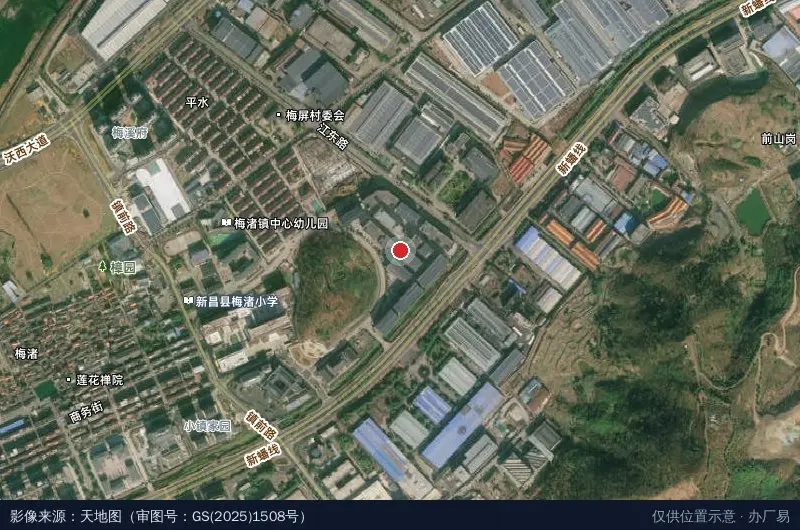 新昌中小微科技企业创业园卫星位置示意图