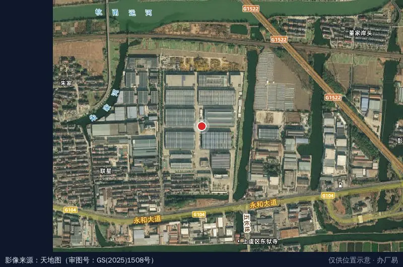绍兴市上虞区东关街道万里科创产业园浙江交工卫星位置示意图