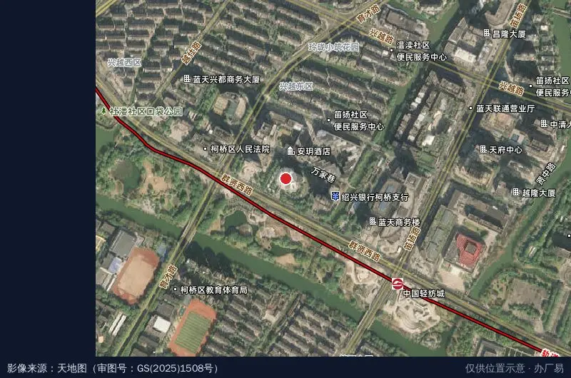 柯桥区住房和城乡建设局卫星位置示意图