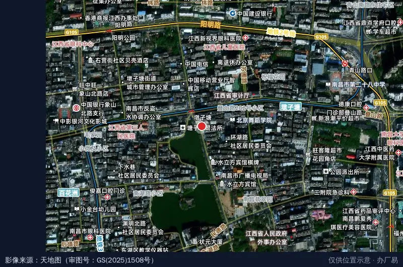 滕王阁数字文旅产业园卫星位置示意图