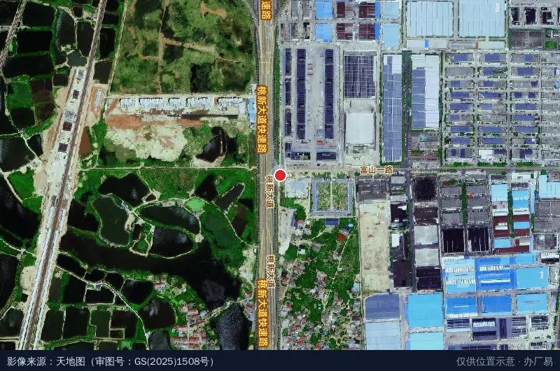 洪骐产业园卫星位置示意图