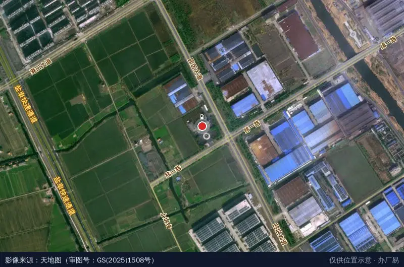 上冈产业园(园区大道)卫星位置示意图