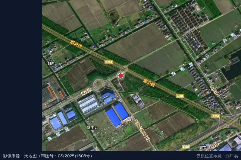盐城国家高新区冈中工业园卫星位置示意图