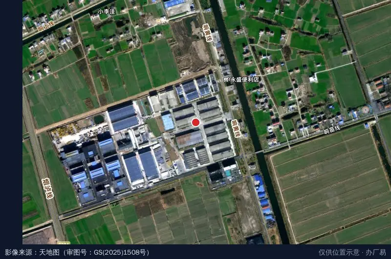 响水镇工业园卫星位置示意图
