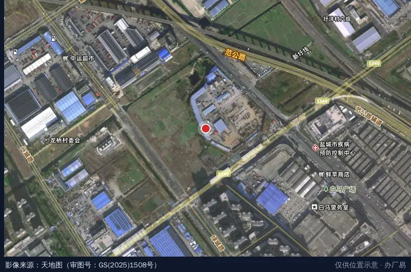 八达物流盐城站卫星位置示意图