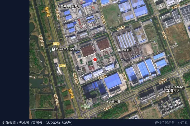 亚邦(盐城)物流中心西区卫星位置示意图