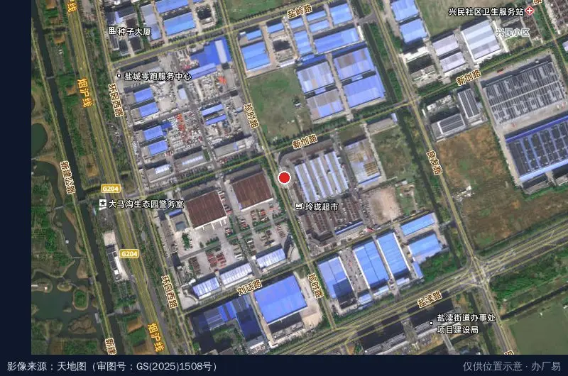 亚邦盐城物流中心东区卫星位置示意图