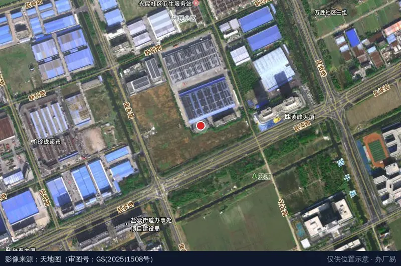盐城苏宁物流中心卫星位置示意图