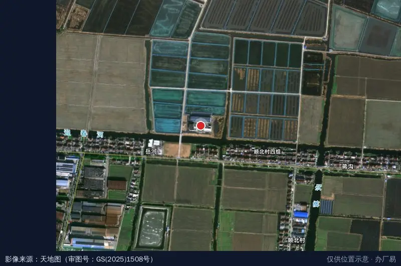 盐都现代渔业产业园卫星位置示意图