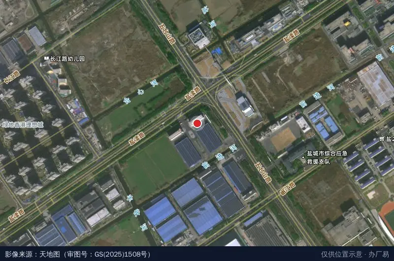 盐城港联数贸产业园卫星位置示意图
