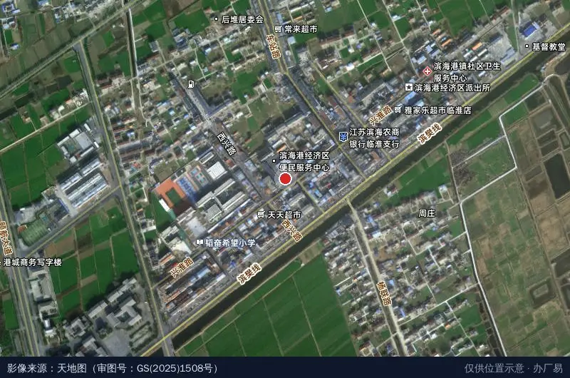 滨海港经济区卫星位置示意图