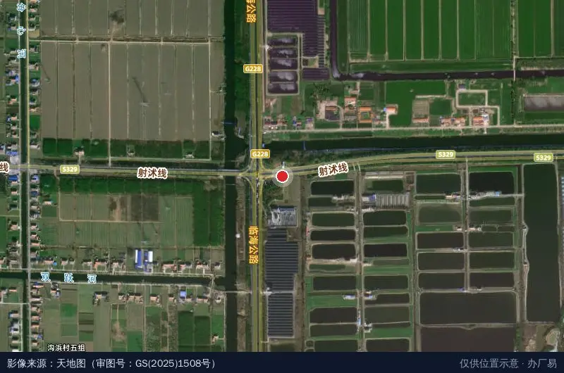 射阳港经济开发区卫星位置示意图