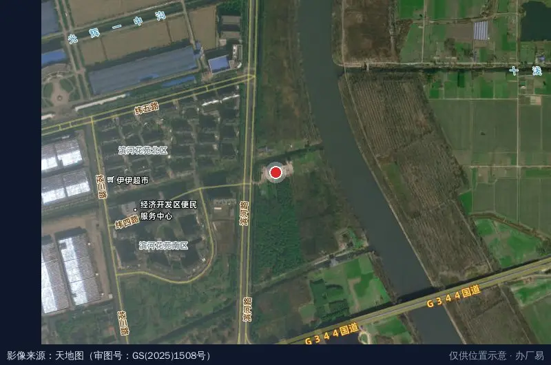 东台消防经济开发区专职队卫星位置示意图