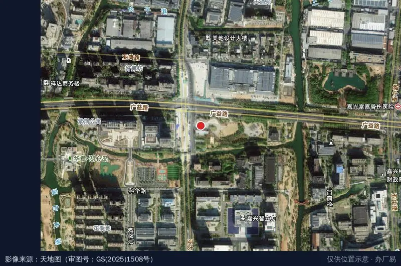 嘉兴科技城TOD生态智汇园项目中元建设卫星位置示意图
